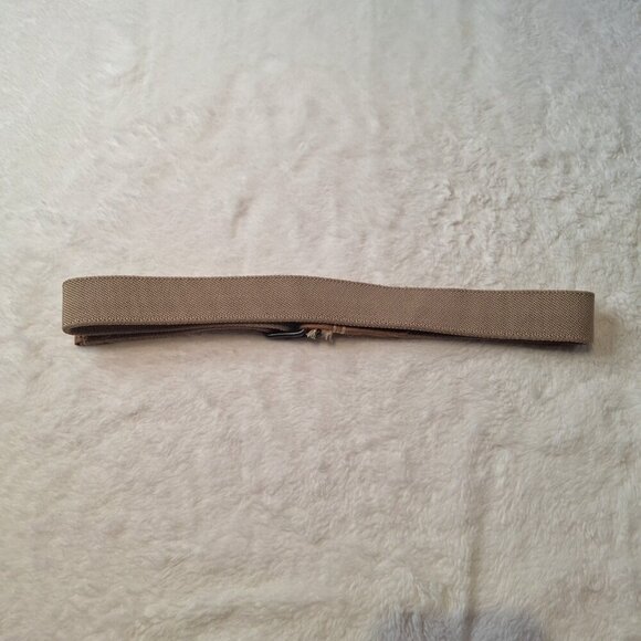 Aldo Webbed Belt Sz M Adjustable Stretchy Leather Accents Preppy Minimalist - Picture 3 of 6